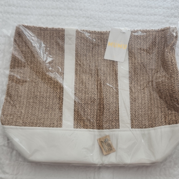 Show Me Your MuMu Tan Woven Tote, New - Picture 3 of 3